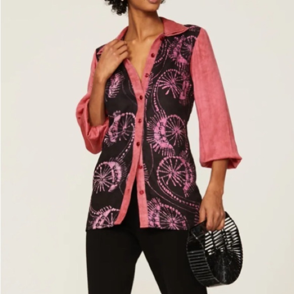 Kahindo Pink and Black Women's Top